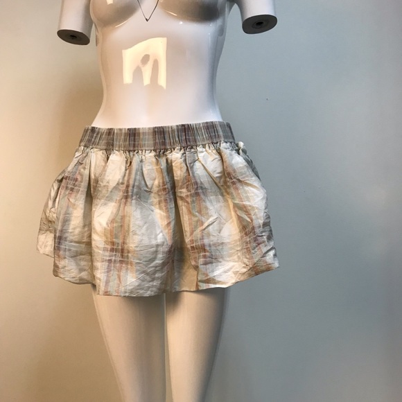 vintage Chloé plaid white and grey puffy miniskirt - Picture 7 of 8